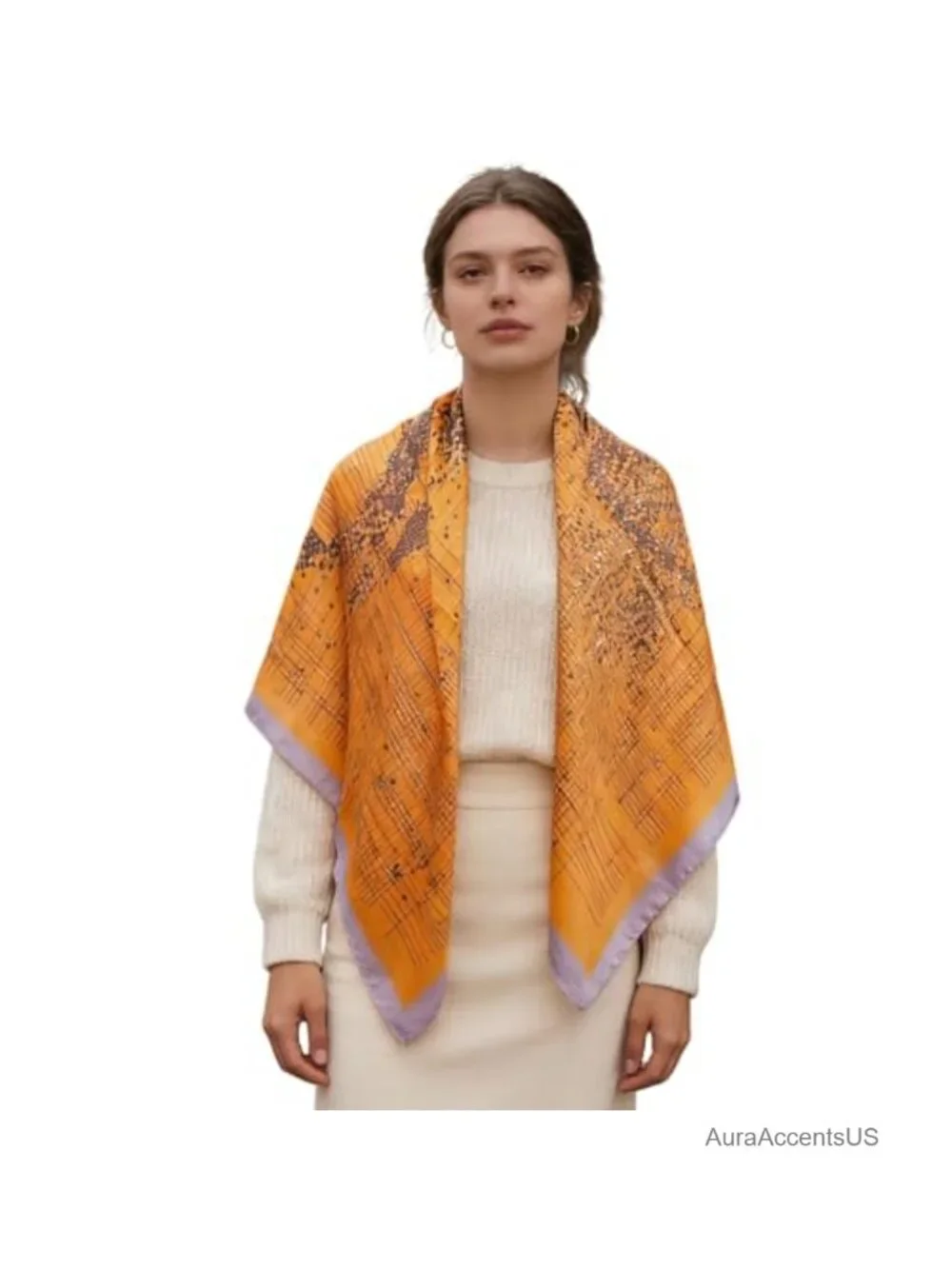 43x43 Large Square Silk Satin Scarf for Hair Wrapping Sleep Headwrap